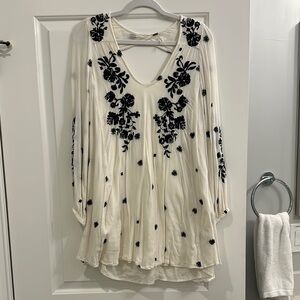 Free People White and Black Floral Dress
